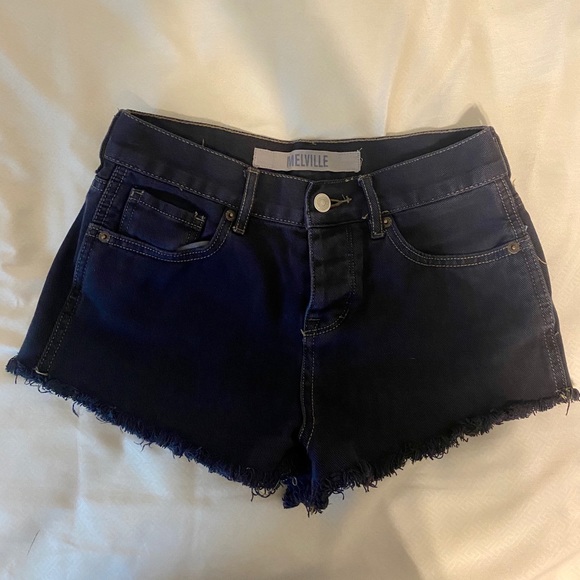 Brandy Melville Navy Blue Denim Shorts - Picture 1 of 4